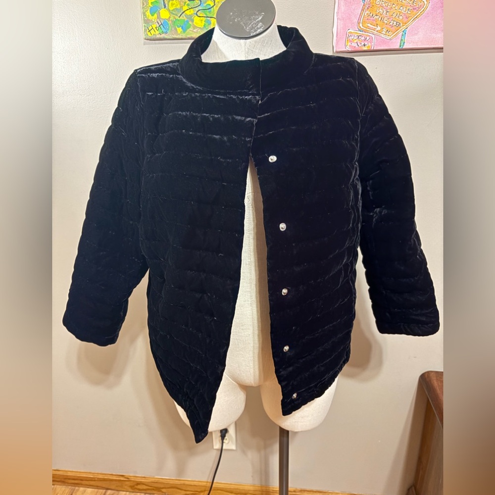 Talbots Classic Black Petite Blazer velvet